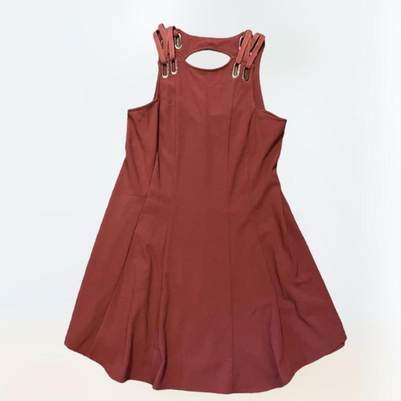 Free People Baby Love Trapeze Mini Dress Cut Out Back Salmon Sleeveless Size XS - Picture 1 of 5